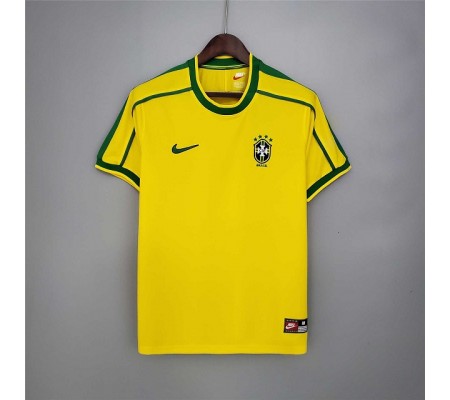 Brazil 1998 World Cup Home Yellow Soccer Jersey